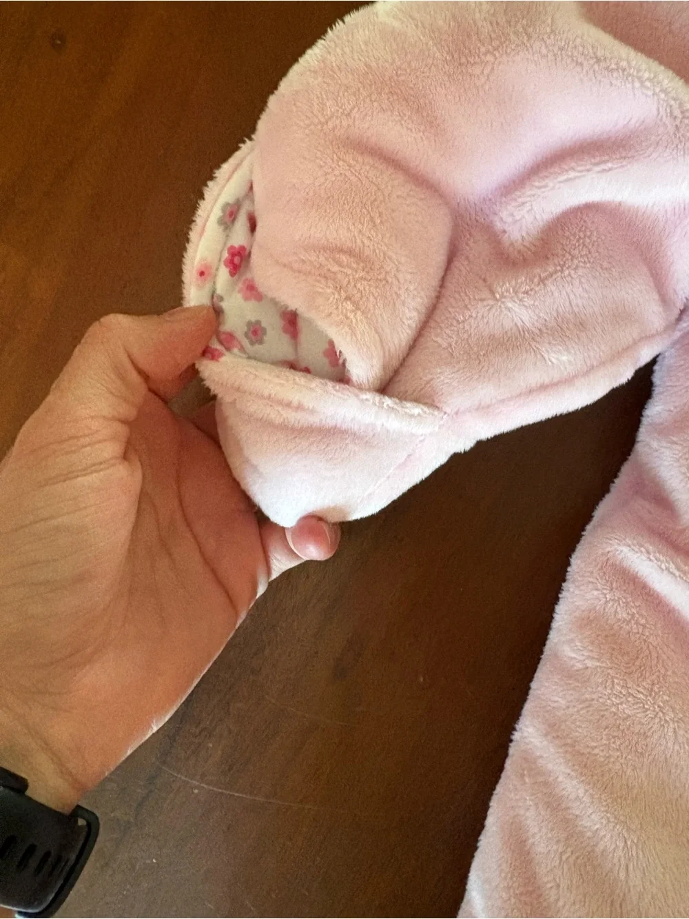 Carter's Light Pink Hooded Fleece Snow Sack with Bunny Applique